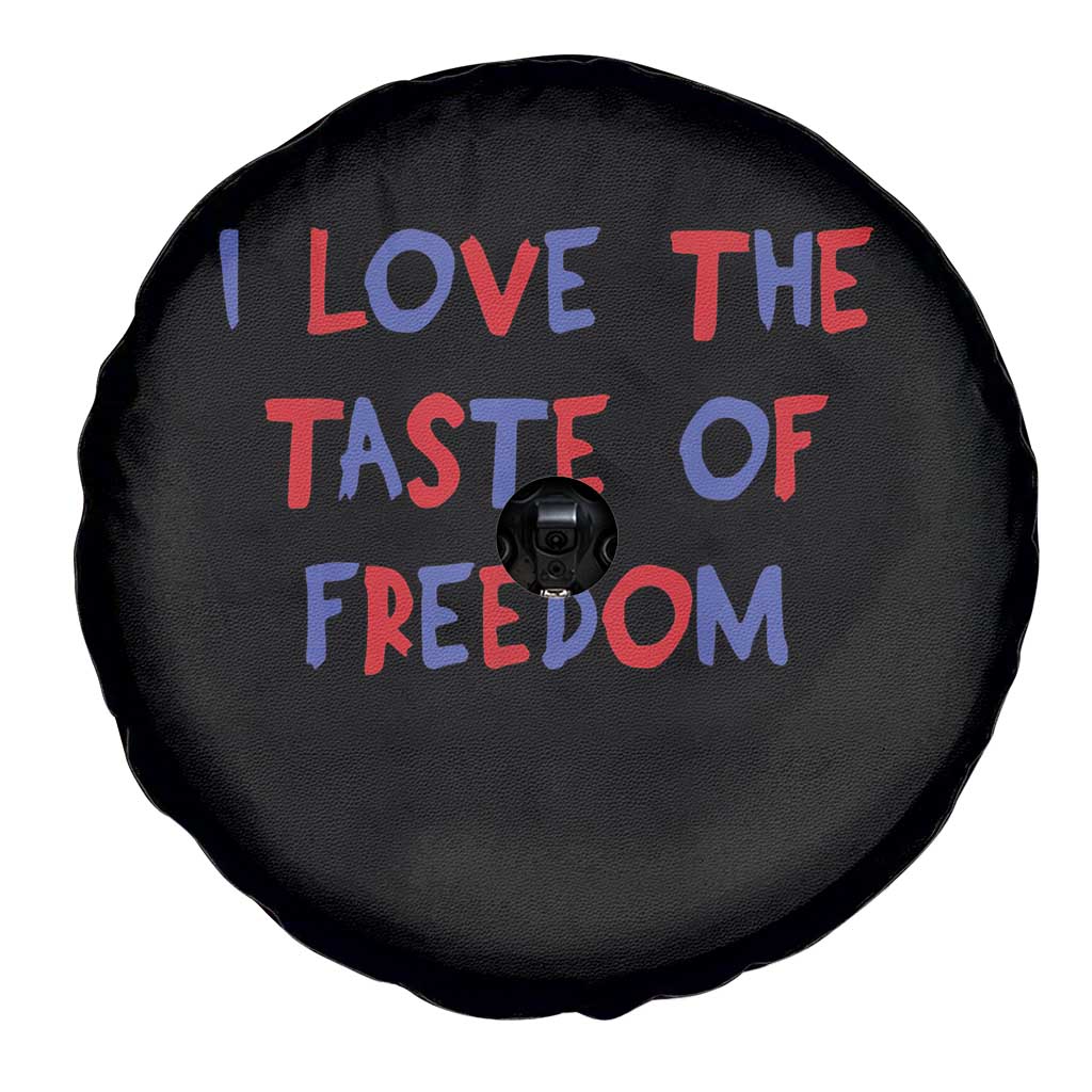 I Love The Taste Of Freedom Americana Matching Couple Spare Tire Cover Funny Patriotic Red White and Blue 4th of July TS02 Print Your Wear