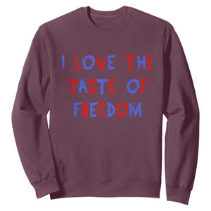 I Love The Taste Of Freedom Americana Matching Couple Sweatshirt Funny Patriotic Red White and Blue 4th of July
