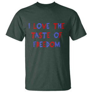 I Love The Taste Of Freedom Americana Matching Couple T Shirt Funny Patriotic Red White and Blue 4th of July