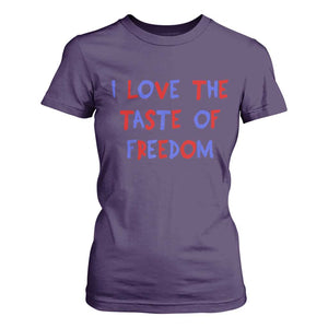 I Love The Taste Of Freedom Americana Matching Couple T Shirt For Women Funny Patriotic Red White and Blue 4th of July TS02 Purple Print Your Wear