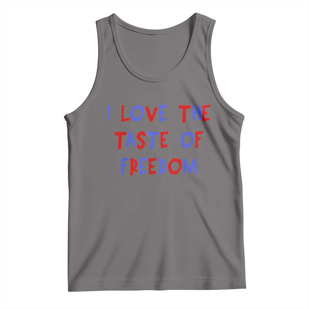 I Love The Taste Of Freedom Americana Matching Couple Tank Top Funny Patriotic Red White and Blue 4th of July