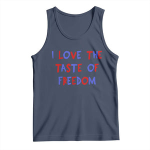I Love The Taste Of Freedom Americana Matching Couple Tank Top Funny Patriotic Red White and Blue 4th of July