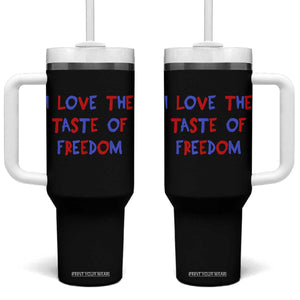I Love The Taste Of Freedom Americana Matching Couple Tumbler With Handle Funny Patriotic Red White and Blue 4th of July TS02 One Size: 40 oz Black Print Your Wear