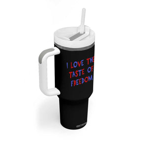 I Love The Taste Of Freedom Americana Matching Couple Tumbler With Handle Funny Patriotic Red White and Blue 4th of July TS02 Print Your Wear