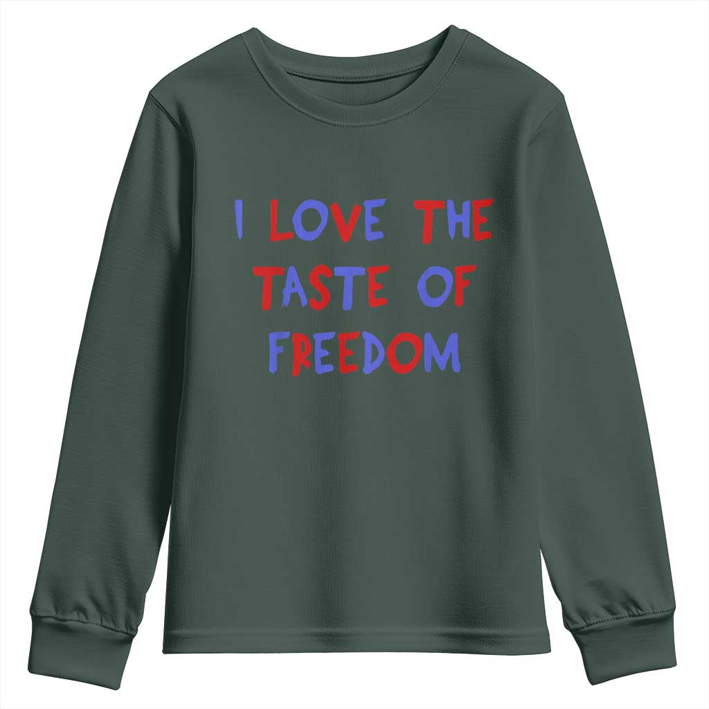 I Love The Taste Of Freedom Americana Matching Couple Youth Sweatshirt Funny Patriotic Red White and Blue 4th of July