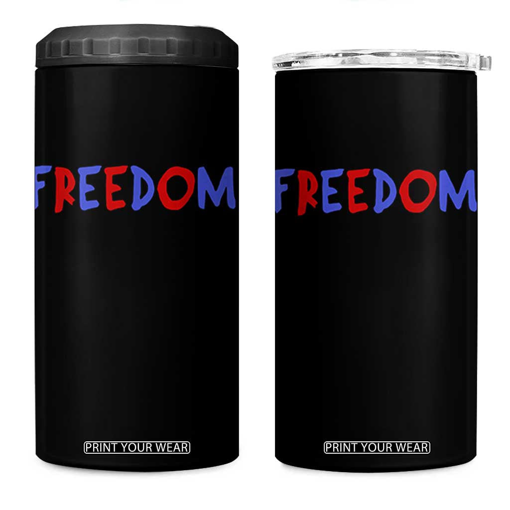 I'm Freedom Americana Matching Couple 4 in 1 Can Cooler Tumbler Funny Patriotic Red White and Blue 4th of July TS02 One Size: 16 oz Black Print Your Wear