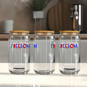 I'm Freedom Americana Matching Couple Glass Can Funny Patriotic Red White and Blue 4th of July