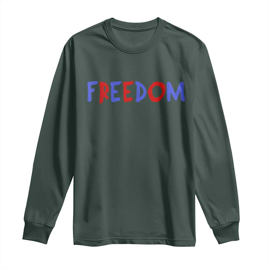I'm Freedom Americana Matching Couple Long Sleeve Shirt Funny Patriotic Red White and Blue 4th of July