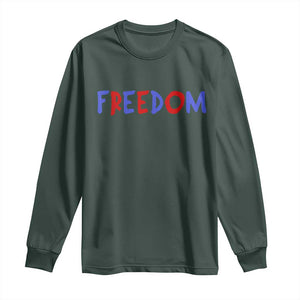 I'm Freedom Americana Matching Couple Long Sleeve Shirt Funny Patriotic Red White and Blue 4th of July