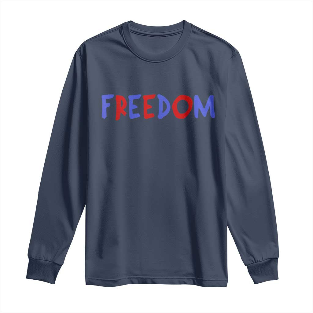 I'm Freedom Americana Matching Couple Long Sleeve Shirt Funny Patriotic Red White and Blue 4th of July