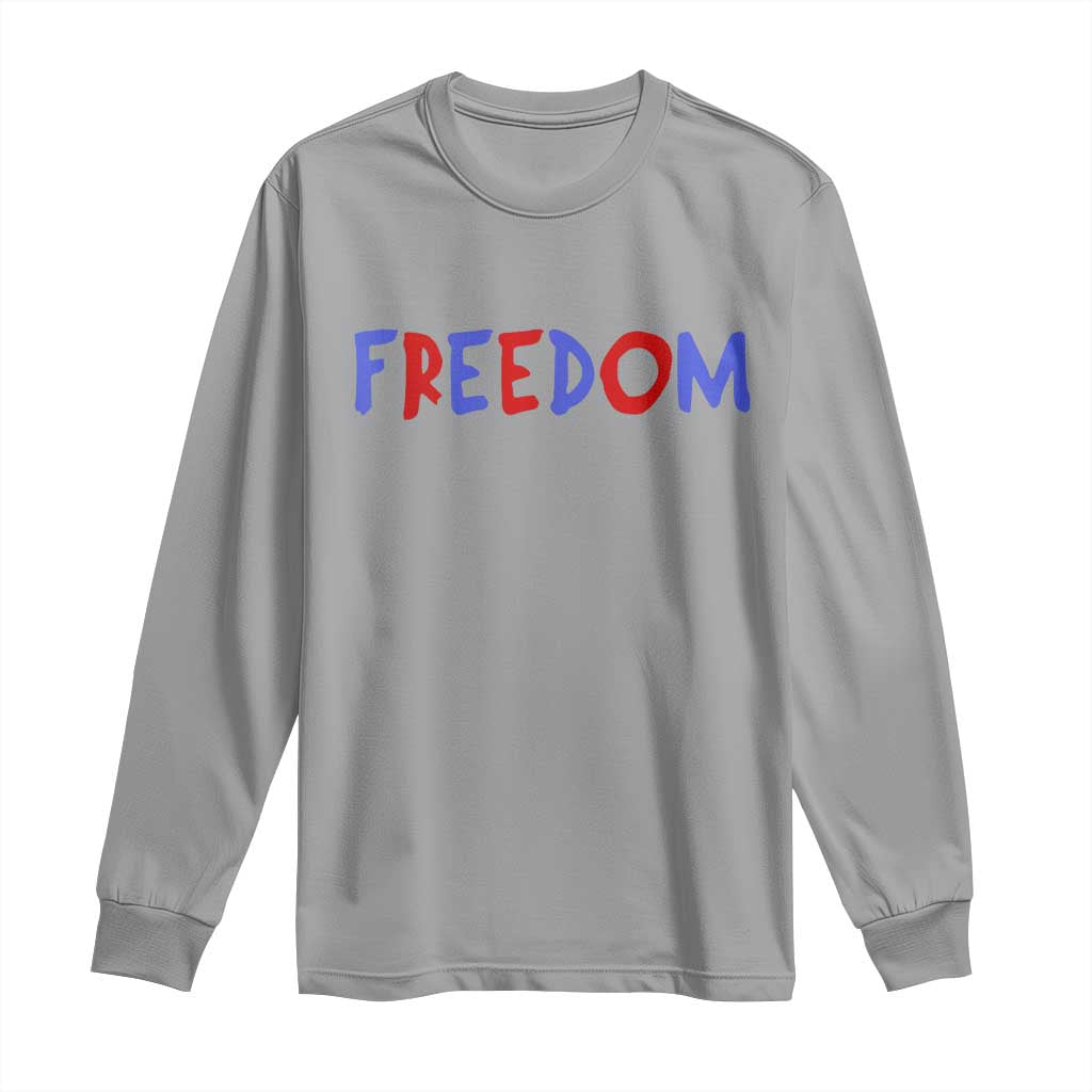 I'm Freedom Americana Matching Couple Long Sleeve Shirt Funny Patriotic Red White and Blue 4th of July