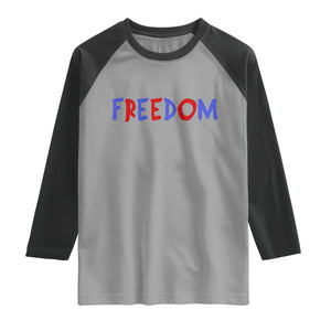 I'm Freedom Americana Matching Couple Raglan Shirt Funny Patriotic Red White and Blue 4th of July TS02 Sport Gray Black Print Your Wear