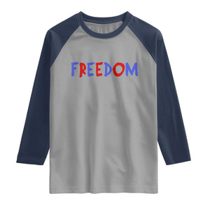I'm Freedom Americana Matching Couple Raglan Shirt Funny Patriotic Red White and Blue 4th of July TS02 Sport Gray Navy Print Your Wear