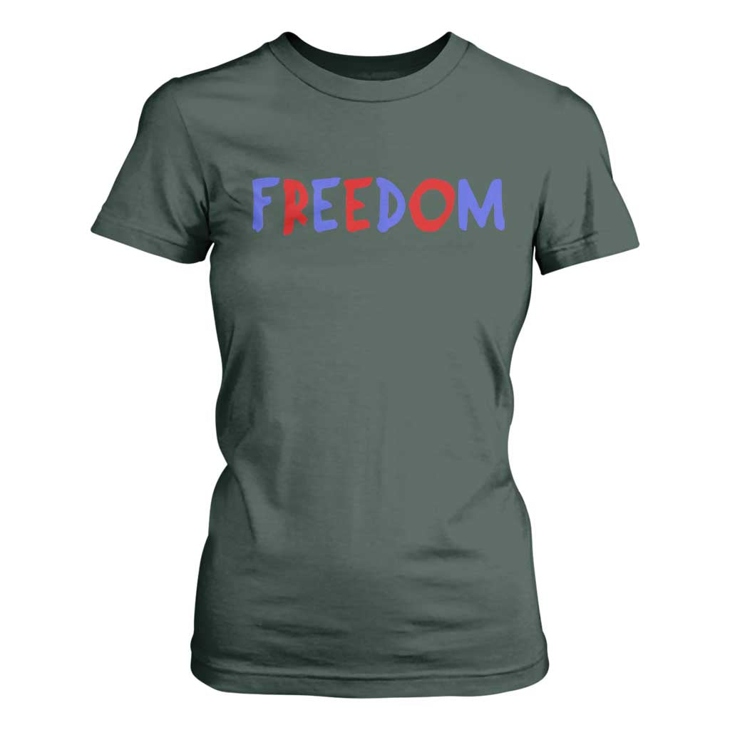 I'm Freedom Americana Matching Couple T Shirt For Women Funny Patriotic Red White and Blue 4th of July