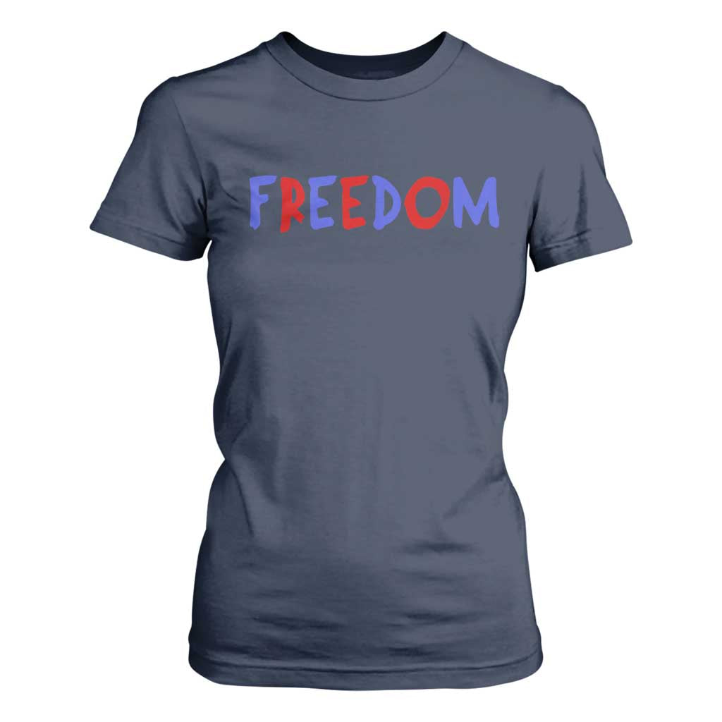 I'm Freedom Americana Matching Couple T Shirt For Women Funny Patriotic Red White and Blue 4th of July