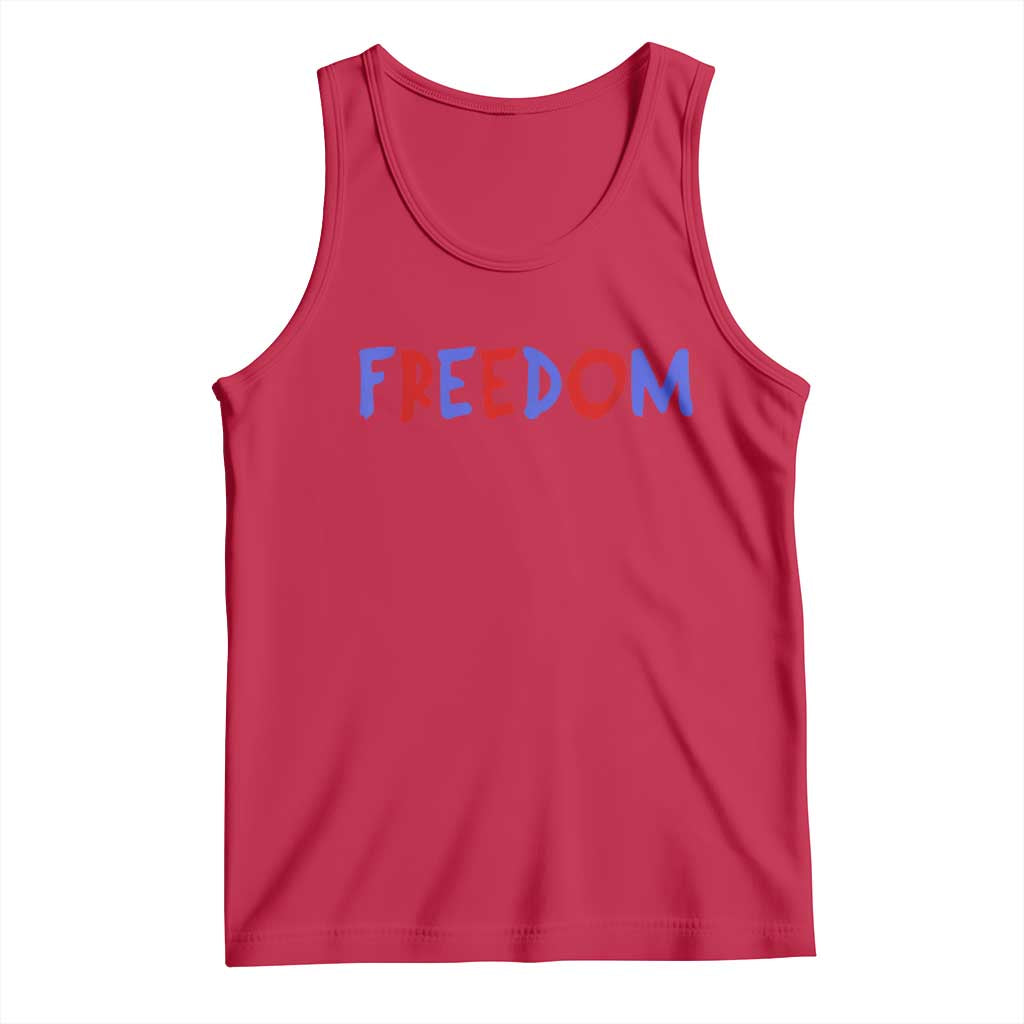 I'm Freedom Americana Matching Couple Tank Top Funny Patriotic Red White and Blue 4th of July