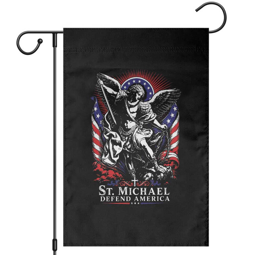 St Michael Defend America Archangel Graphic Garden Flag Christian Faith Patriotic TS02 Black Print Your Wear
