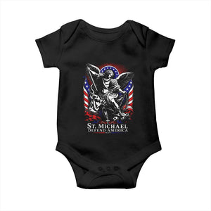 St Michael Defend America Archangel Graphic Baby Onesie Christian Faith Patriotic