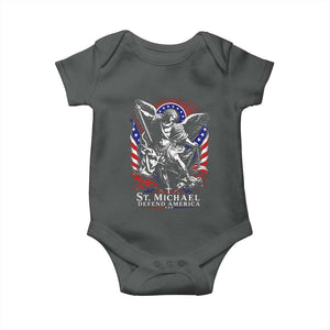 St Michael Defend America Archangel Graphic Baby Onesie Christian Faith Patriotic