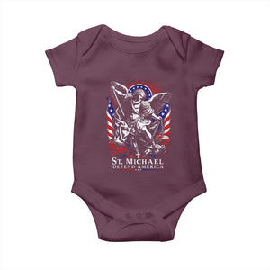 St Michael Defend America Archangel Graphic Baby Onesie Christian Faith Patriotic