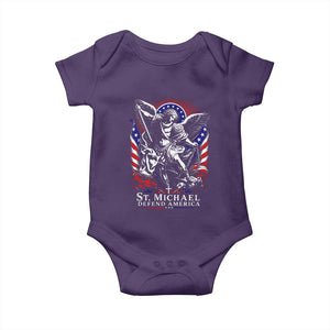 St Michael Defend America Archangel Graphic Baby Onesie Christian Faith Patriotic