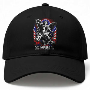 St Michael Defend America Archangel Graphic Baseball Cap Christian Faith Patriotic
