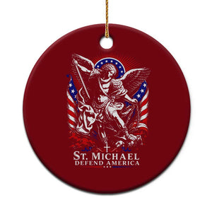 St Michael Defend America Archangel Graphic Ceramic Ornament Christian Faith Patriotic