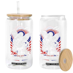 St Michael Defend America Archangel Graphic Glass Can Christian Faith Patriotic