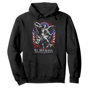 St Michael Defend America Archangel Graphic Hoodie Christian Faith Patriotic
