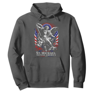 St Michael Defend America Archangel Graphic Hoodie Christian Faith Patriotic