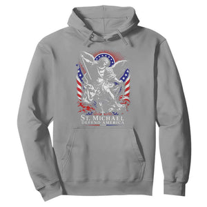 St Michael Defend America Archangel Graphic Hoodie Christian Faith Patriotic