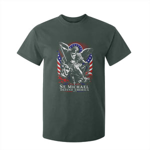 St Michael Defend America Archangel Graphic T Shirt For Kid Christian Faith Patriotic