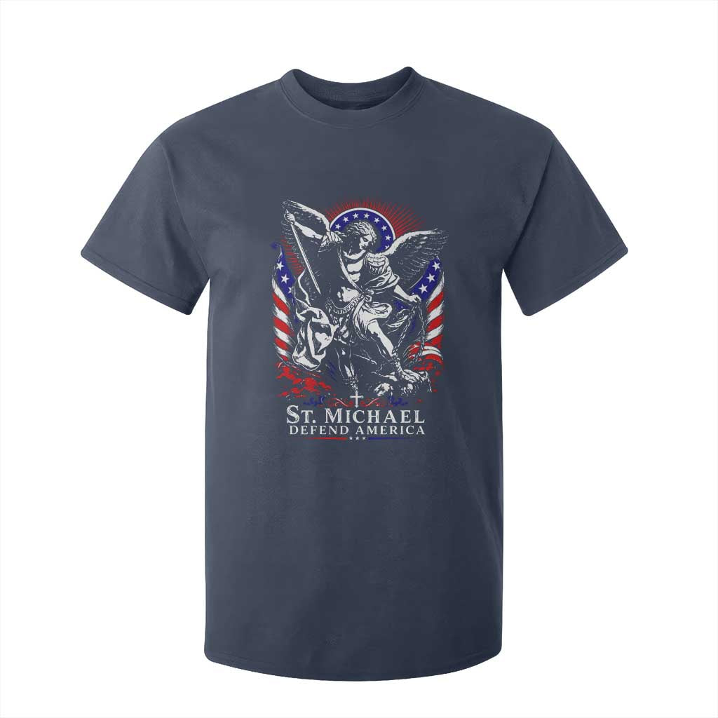 St Michael Defend America Archangel Graphic T Shirt For Kid Christian Faith Patriotic