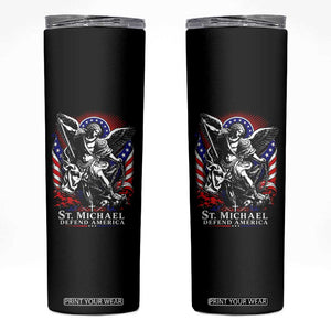 St Michael Defend America Archangel Graphic Skinny Tumbler Christian Faith Patriotic