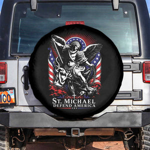 St Michael Defend America Archangel Graphic Spare Tire Cover Christian Faith Patriotic