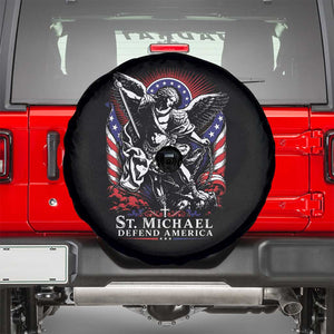 St Michael Defend America Archangel Graphic Spare Tire Cover Christian Faith Patriotic