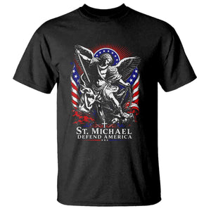 St Michael Defend America Archangel Graphic T Shirt Christian Faith Patriotic
