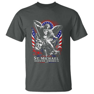 St Michael Defend America Archangel Graphic T Shirt Christian Faith Patriotic
