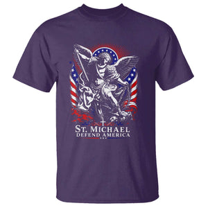 St Michael Defend America Archangel Graphic T Shirt Christian Faith Patriotic