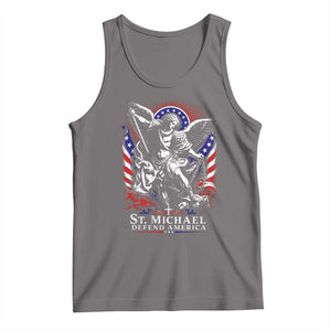 St Michael Defend America Archangel Graphic Tank Top Christian Faith Patriotic