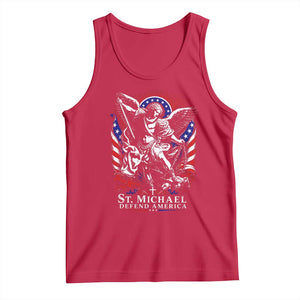 St Michael Defend America Archangel Graphic Tank Top Christian Faith Patriotic