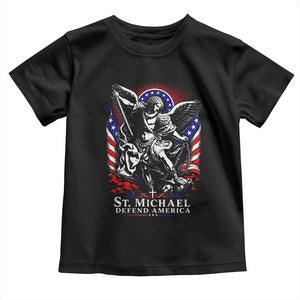 St Michael Defend America Archangel Graphic Toddler T Shirt Christian Faith Patriotic