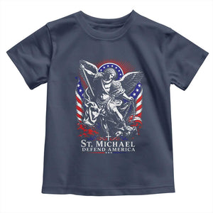 St Michael Defend America Archangel Graphic Toddler T Shirt Christian Faith Patriotic