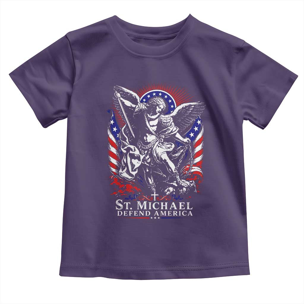 St Michael Defend America Archangel Graphic Toddler T Shirt Christian Faith Patriotic