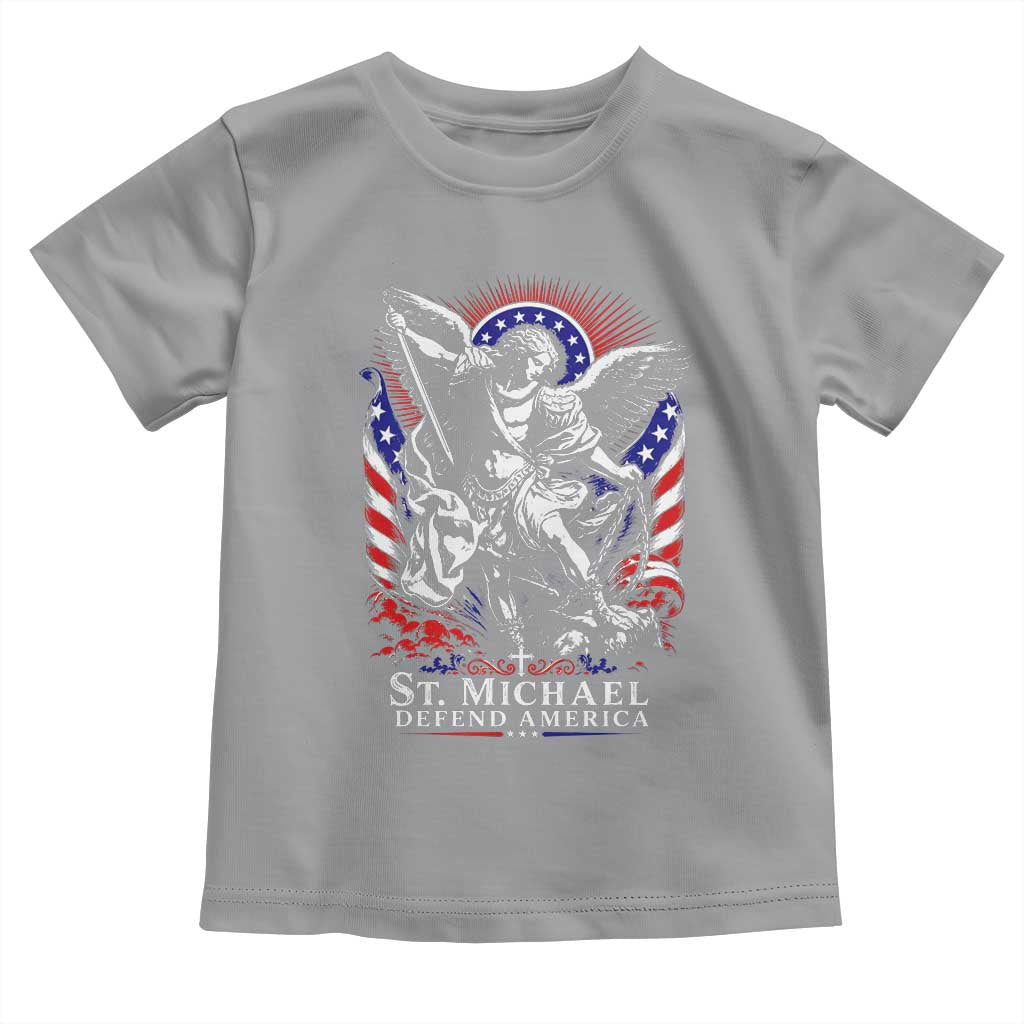 St Michael Defend America Archangel Graphic Toddler T Shirt Christian Faith Patriotic