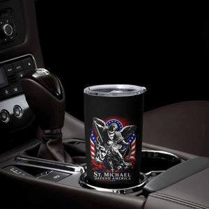 St Michael Defend America Archangel Graphic Tumbler Cup Christian Faith Patriotic