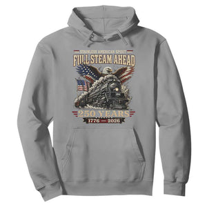 Full Steam Ahead Patriotic Bald Eagle Hoodie Vintage Stainless American Spirit Steam Locomotive Heritage