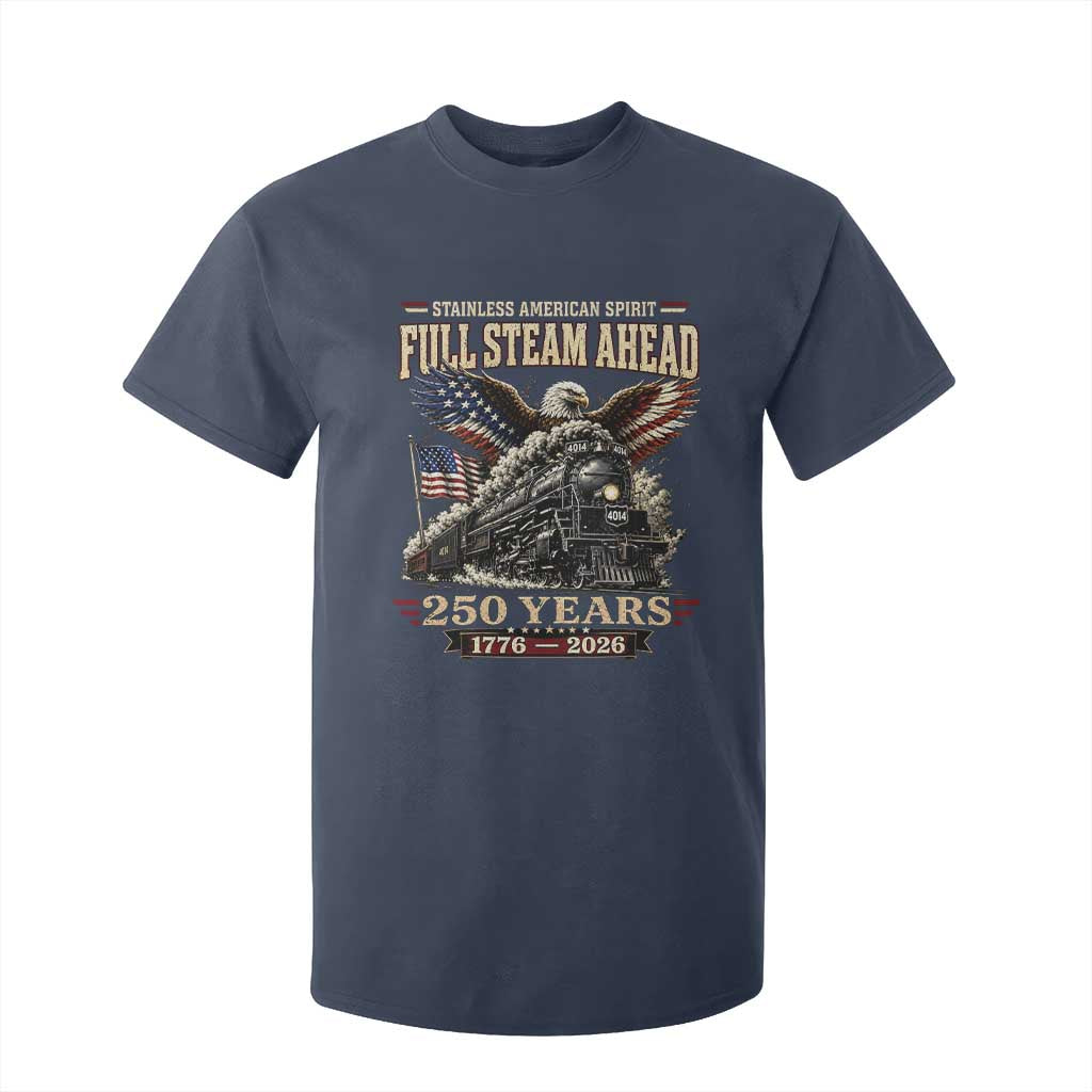 Full Steam Ahead Patriotic Bald Eagle T Shirt For Kid Vintage Stainless American Spirit Steam Locomotive Heritage