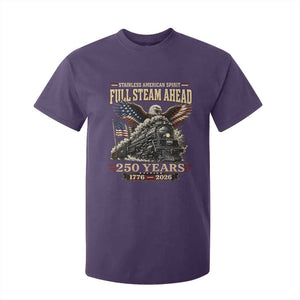 Full Steam Ahead Patriotic Bald Eagle T Shirt For Kid Vintage Stainless American Spirit Steam Locomotive Heritage