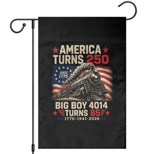 America Turns 250 Steam Locomotive Turns 85 Garden Flag Vintage Railroad Steam Engine 85th USA 250th Anniversary TS02 Black Print Your Wear